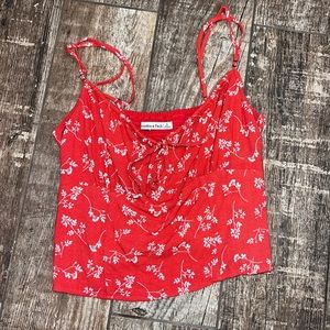 Abercrombie and Fitch size S floral top in red